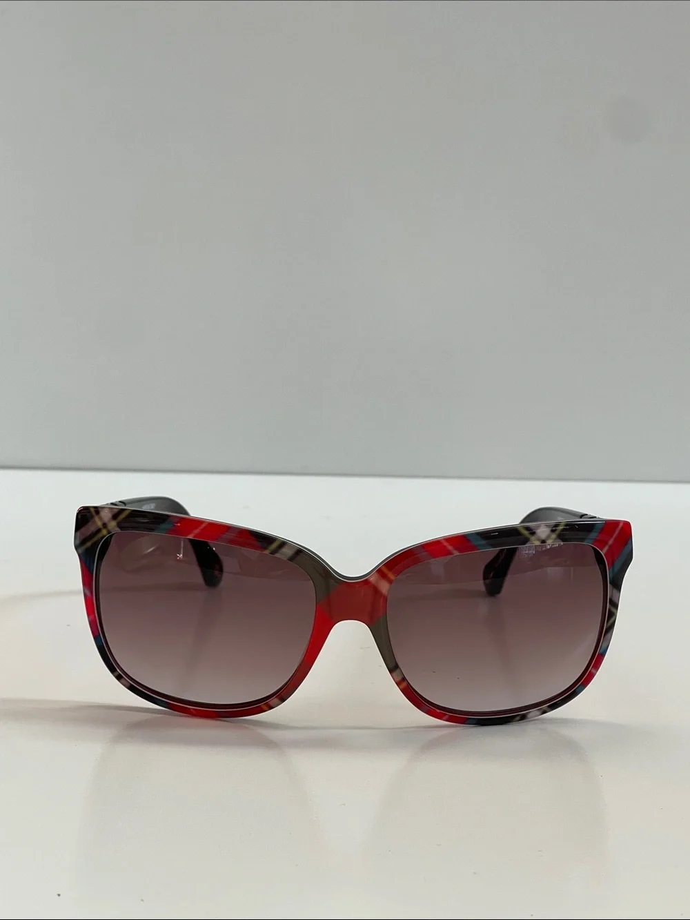 Vivienne Westwood Tartan Plaid Oversized Sunglasses Made in Italy BRAND NEW
